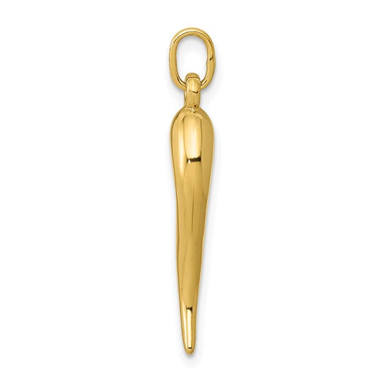 10K 3D Italian Horn Charm