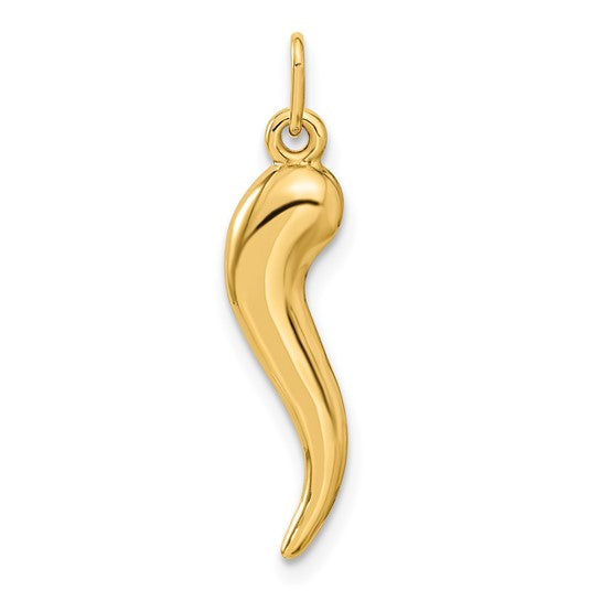 10K 3D Italian Horn Charm