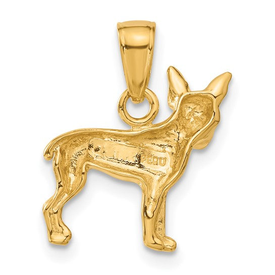 10K Yellow Chihuahua Dog Charm
