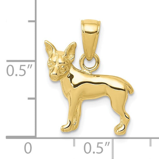10K Yellow Chihuahua Dog Charm