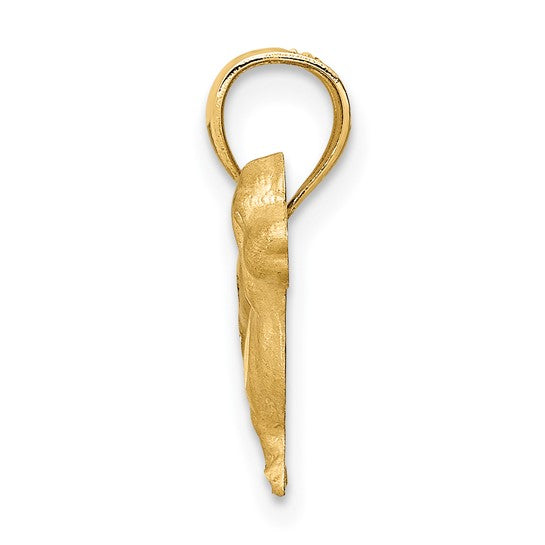 10K Yellow Diamond-Cut Dachshund Charm