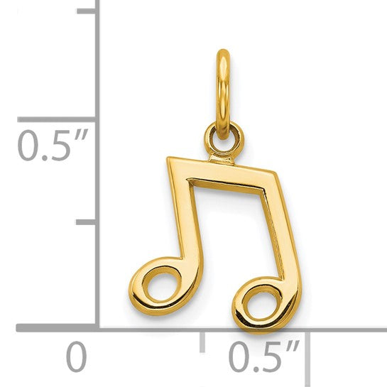 10K Musical Note Charm
