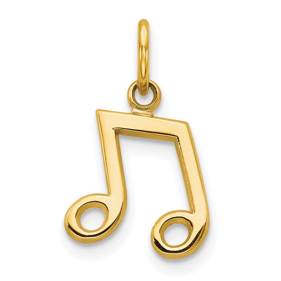 10K Musical Note Charm