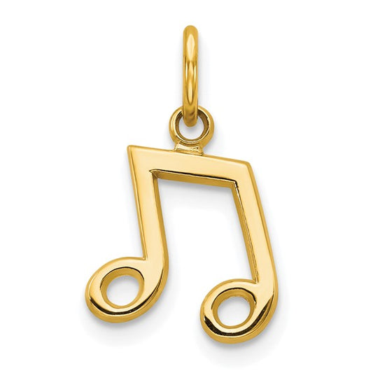 10K Musical Note Charm