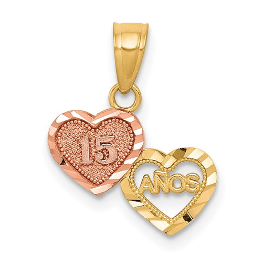 10K Two-Toned Small 15 ANOS Charm