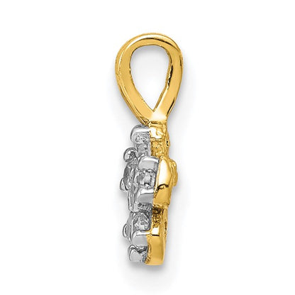 10K Small CZ Flower Charm