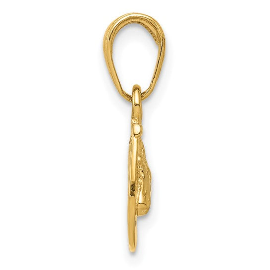 10K Horse Head in Horseshoe Charm