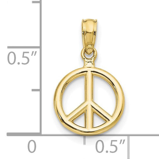 10K Peace Symbol Charm