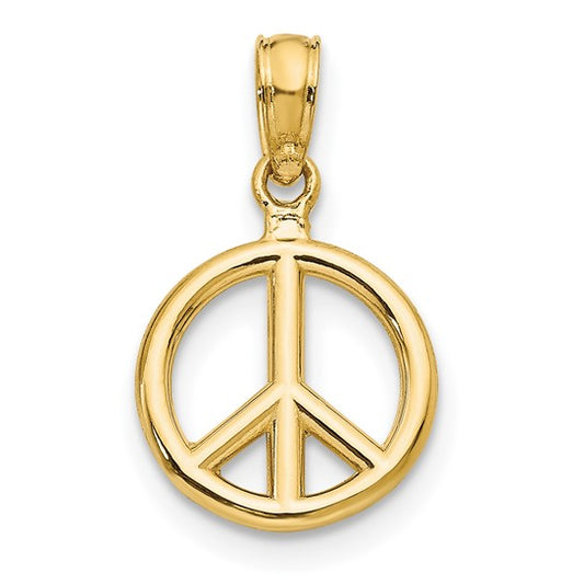 10K Peace Symbol Charm