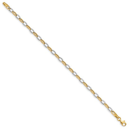 10k Two-tone Polished Open Link Bracelet