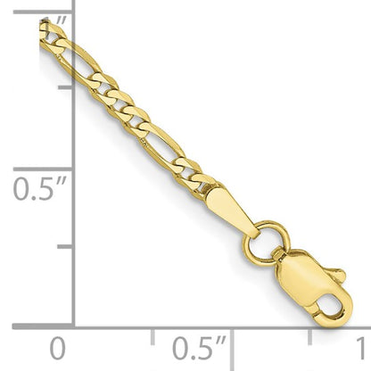 10K Yellow Gold 2.2mm Flat Figaro Chain