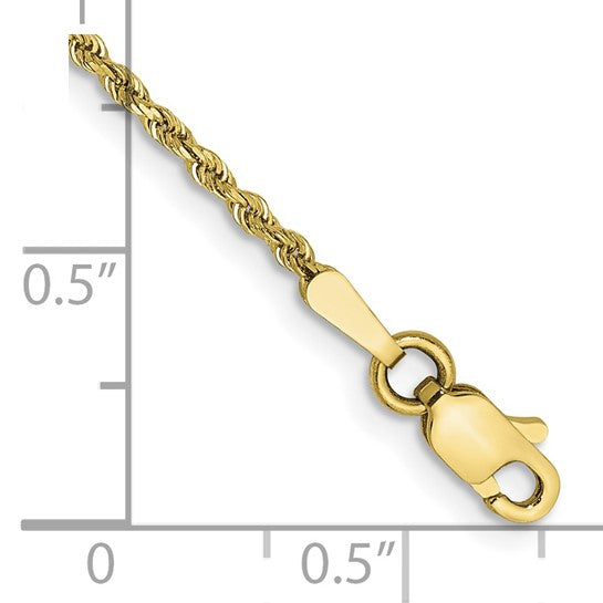 10K Yellow Gold 1.5mm Diamond-cut Rope Chain