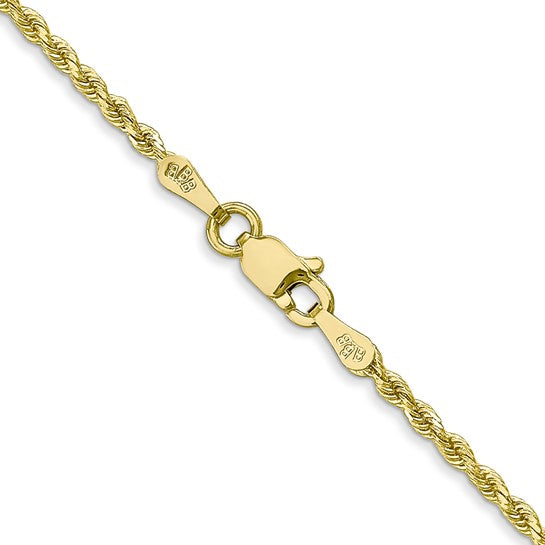 10K Yellow Gold 1.75mm Diamond-cut Rope Chain