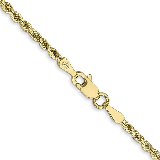 10K Yellow Gold 2mm Diamond-cut Rope Chain