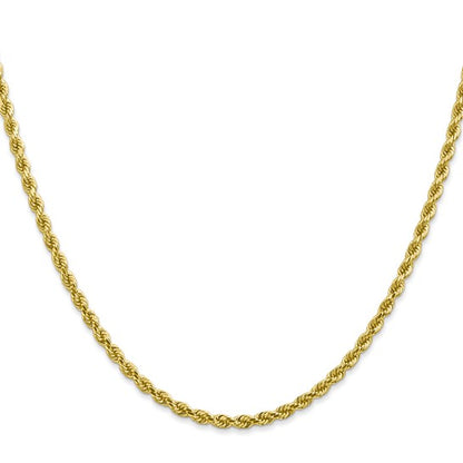 10K Yellow Gold 2.75mm Diamond-cut Solid Rope Chain