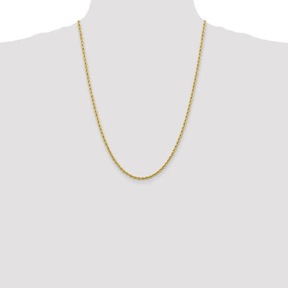 10K Yellow Gold 2.75mm Diamond-cut Solid Rope Chain