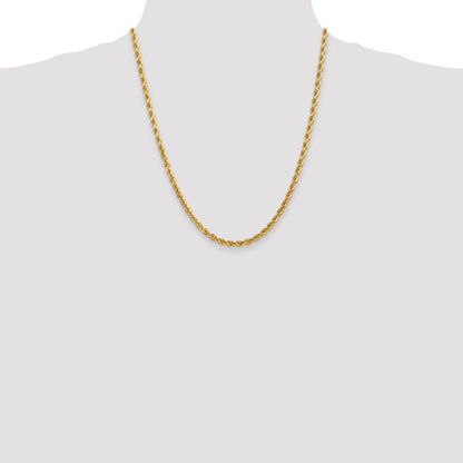 10K Yellow Gold 4mm Diamond-cut Solid Rope Chain