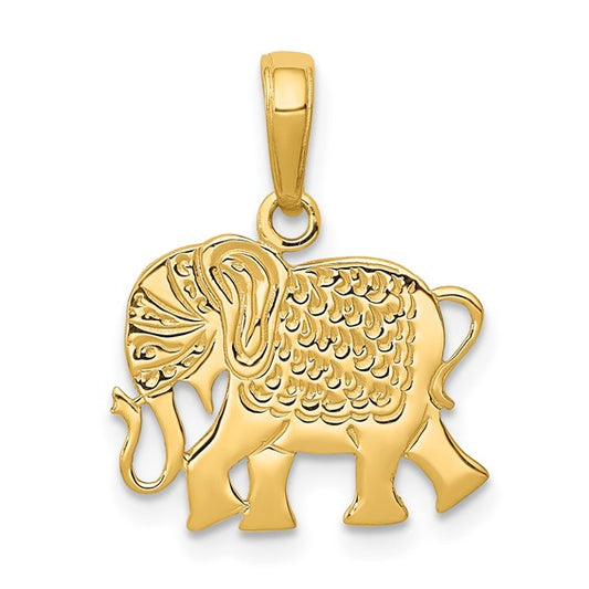 10K Textured Elephant Charms