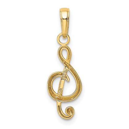 10K Treble Clef Charm