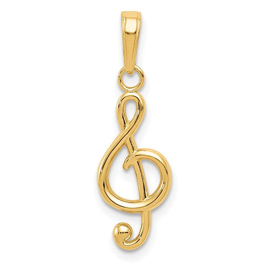 10K Treble Clef Charm