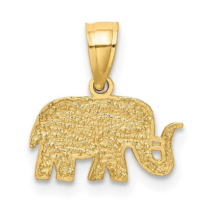 10k Polished Elephant Pendant