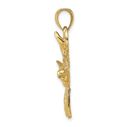 10K Yellow Deer Head Profile Charm