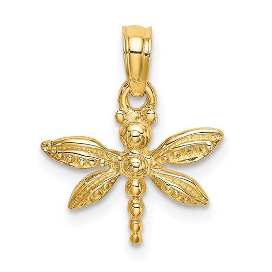 10K 2-D Mini Dragonfly Charm