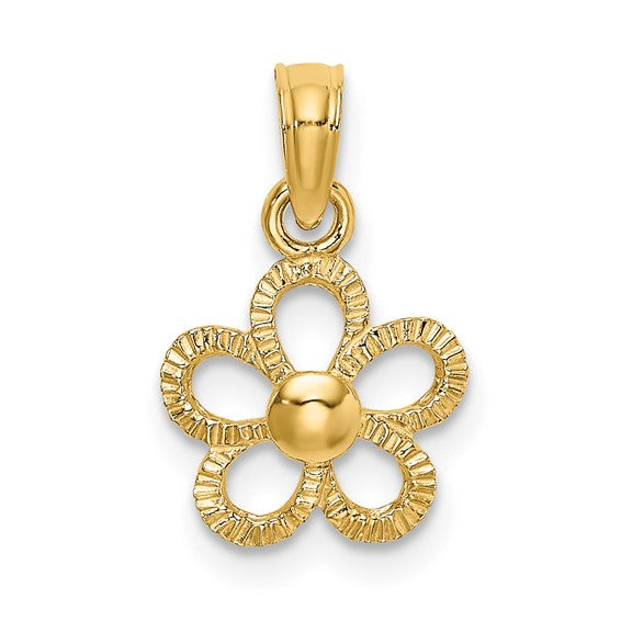 10K Yellow 2-D Mini Daisy Flower Charm