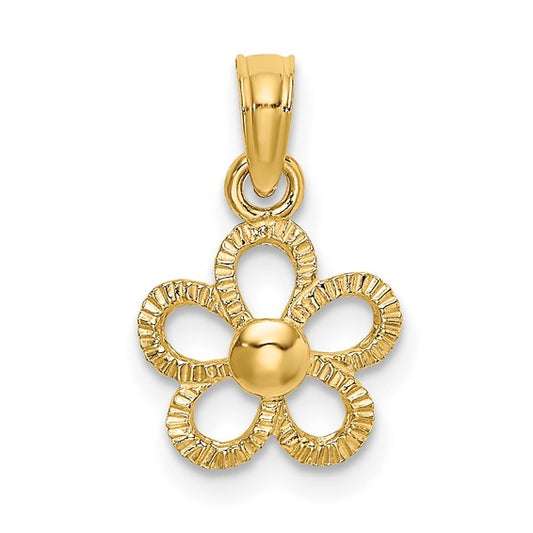 10K Yellow 2-D Mini Daisy Flower Charm