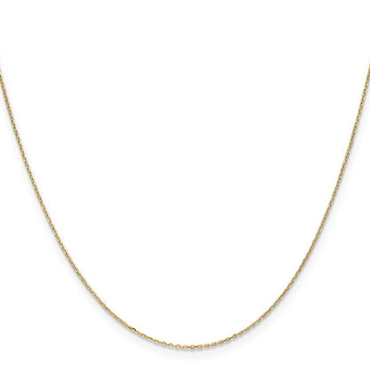 10K Yellow Gold .8mm Dia-Cut Cable Chain