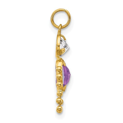 10K Yellow February Boy Birthstone Charm