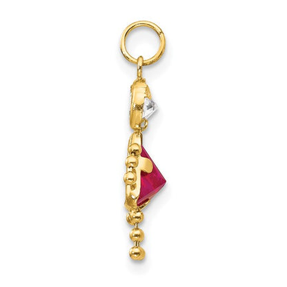10K Yellow July Girl Birthstone Charm