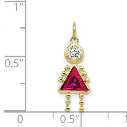 10K Yellow July Girl Birthstone Charm