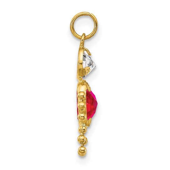 10K Yellow July Boy Birthstone Charm