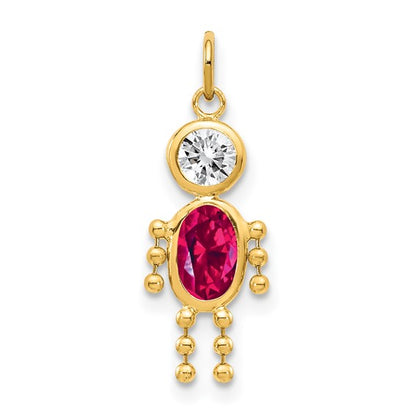 10K Yellow July Boy Birthstone Charm
