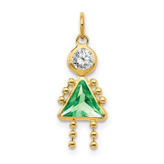 10K Yellow August Girl Birthstone Charm