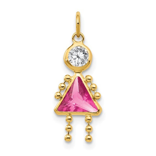 10K October Girl Birthstone Charm