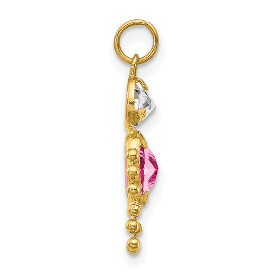 10K Yellow October Boy Birthstone Charm