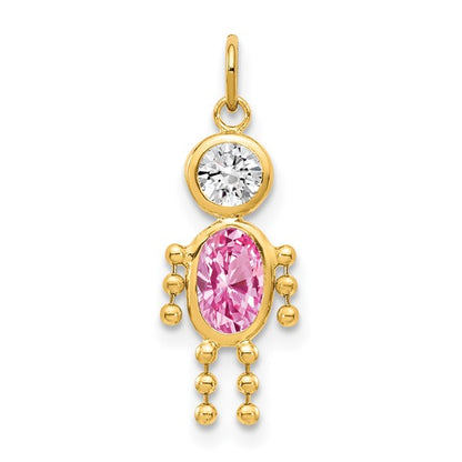 10K Yellow October Boy Birthstone Charm