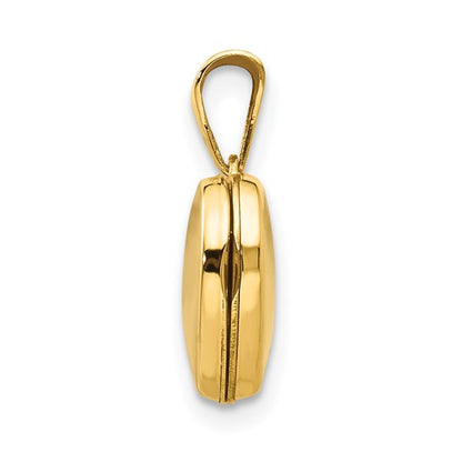 10K Yellow Gold Pain Heart Locket Charm