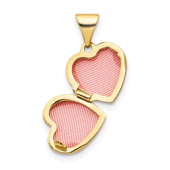 10K Yellow Gold Pain Heart Locket Charm
