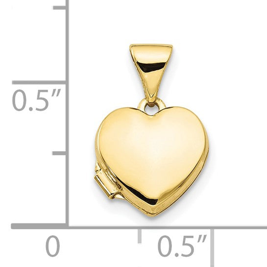 10K Yellow Gold Pain Heart Locket Charm