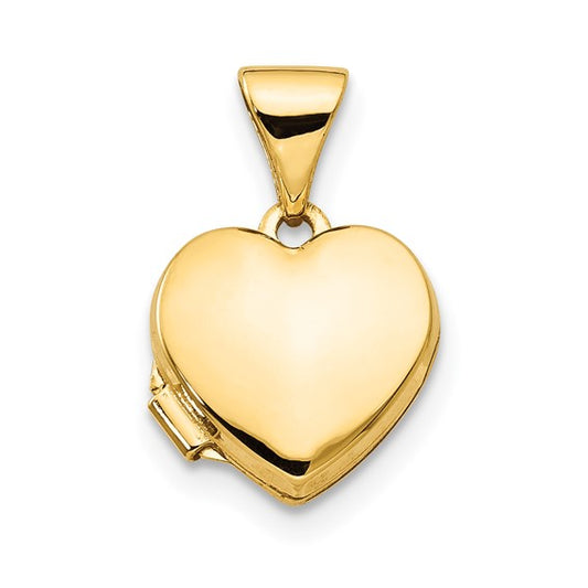 10K Yellow Gold Pain Heart Locket Charm