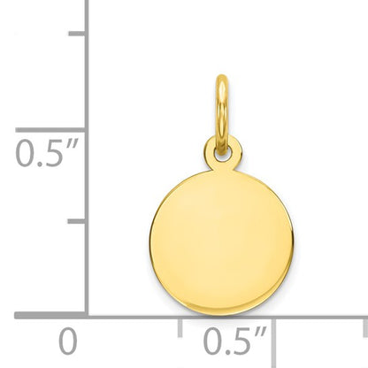 10K Yellow Circular Disc Charm