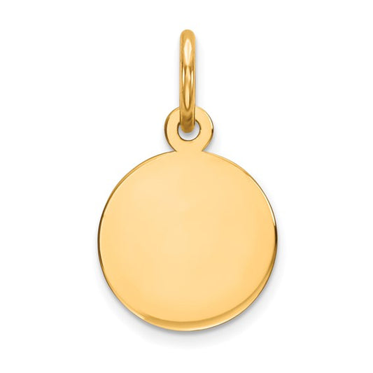 10K Yellow Circular Disc Charm