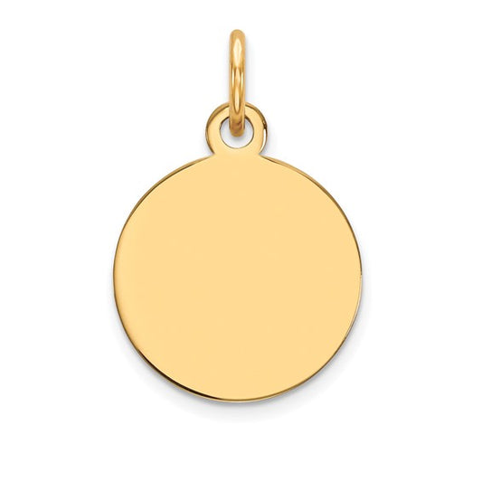 10K Yellow Plain Circular Disc Charm