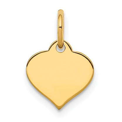 10K Plain Heart Disc Charm