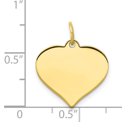 10K Plain Heart Disc Charm