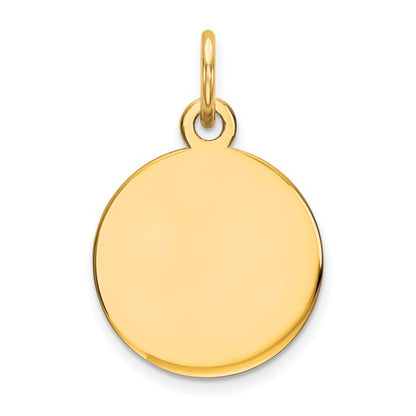 10K Yellow Plain Round Disc Charm