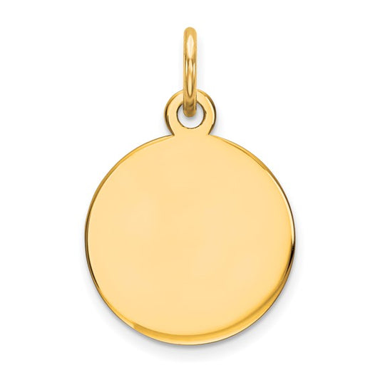 10K Yellow Plain Round Disc Charm